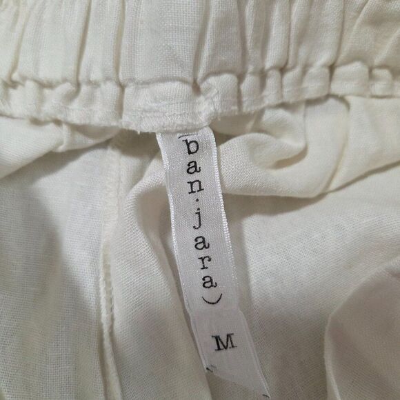 NEVER WORN BAN JARA CREAM LINEN BLEND JOGGER BOHO PANTS SIZE M - Picture 11 of 16